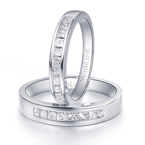 钻石情侣对戒通常均采用铂金或18K金