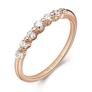 阳光路上－18K玫瑰金钻石戒指
