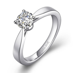 剪刀臂结婚钻戒