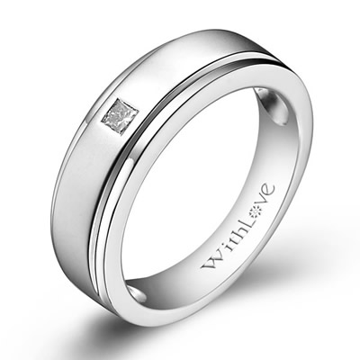 男版订婚戒指多用方钻